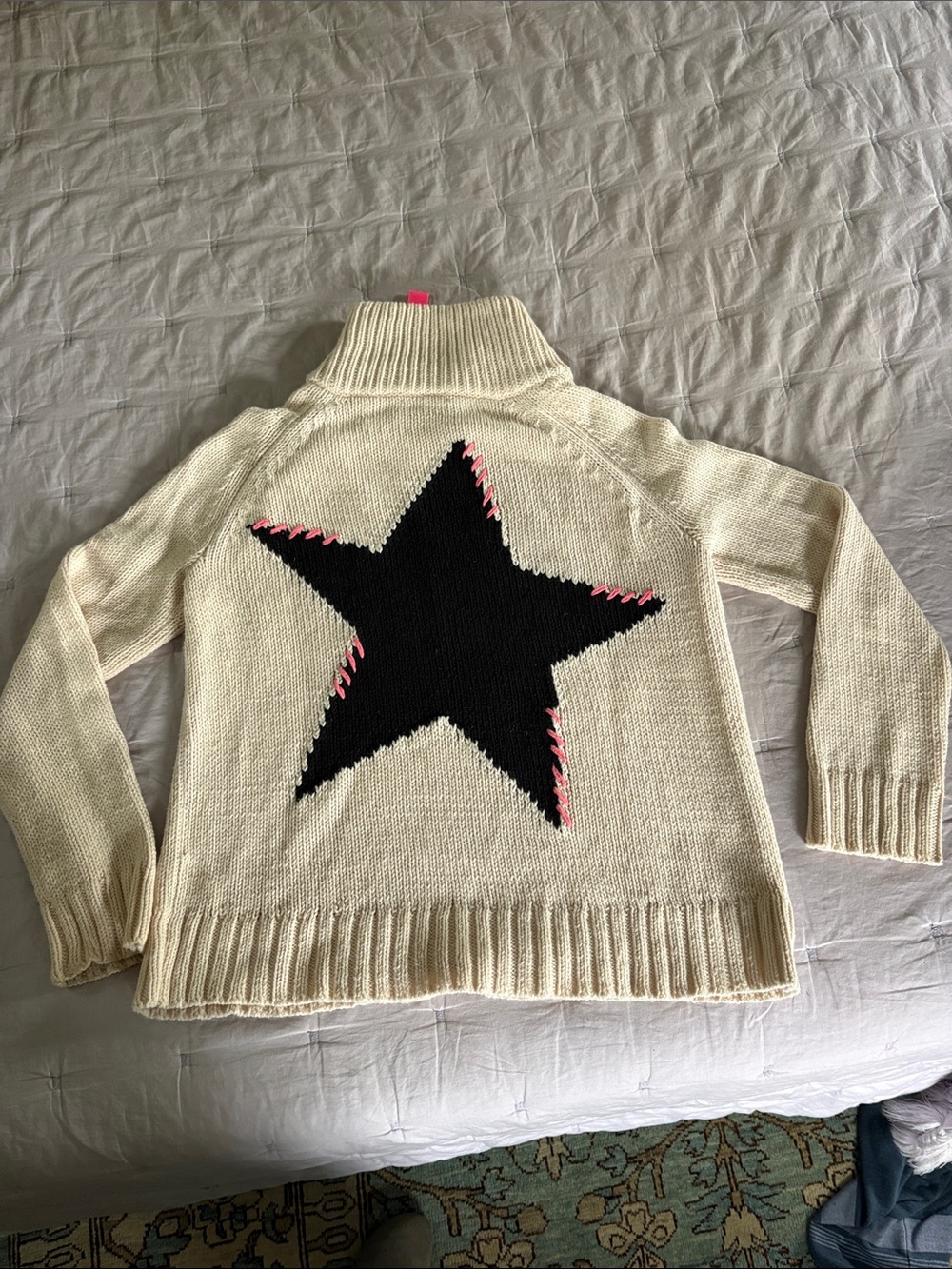 Lisa Todd size xs Cream Turtleneck Knit Sweater - Classic Cozy Style - Picture 3 of 6